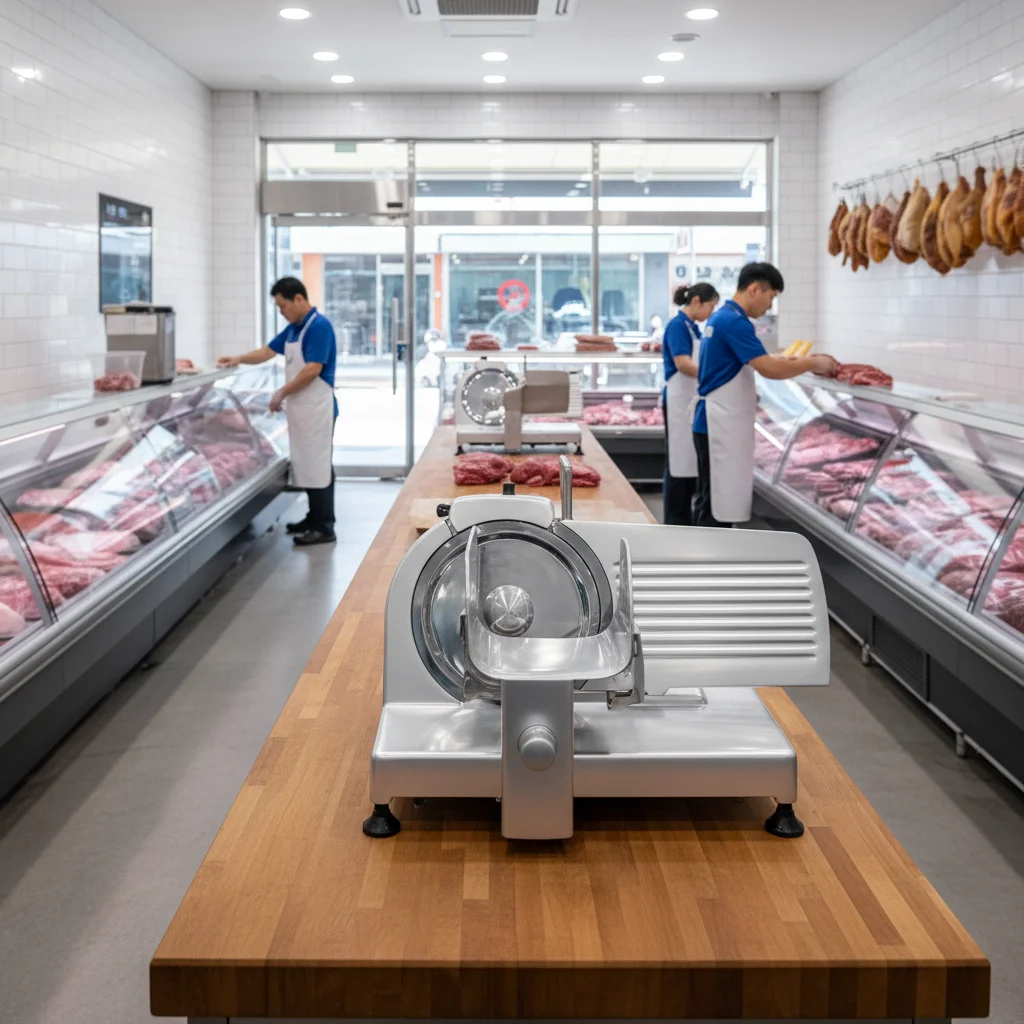 2026년형 전자동 육절기 사용 모습