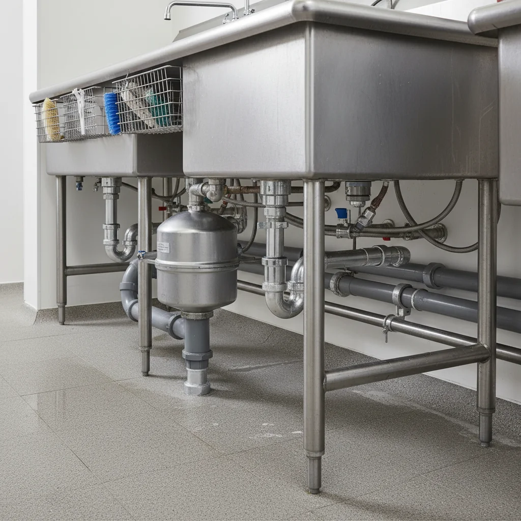 업소용싱크대중고 - 배수구와 다리 확인