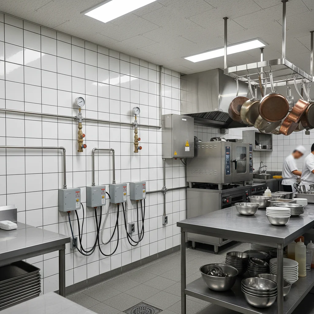 중고피자오븐 - 가스와 전기 환경 체크