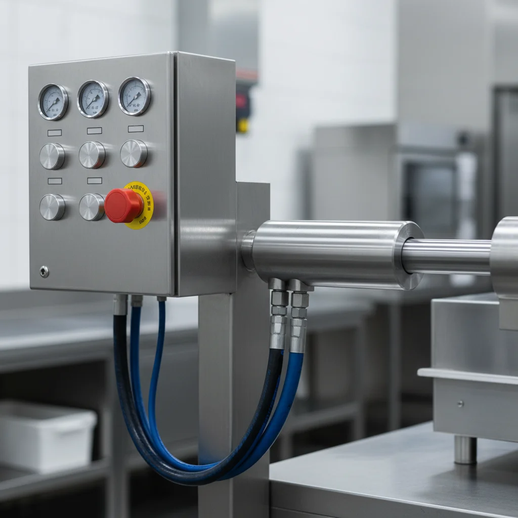 중고냉면기계 - 유압 실린더 누유 확인