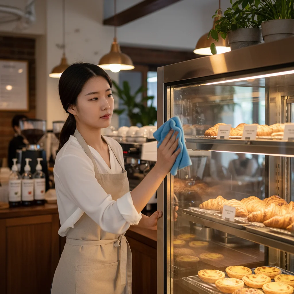 중고온장고 - 매일 퇴근 전 유리문 청소