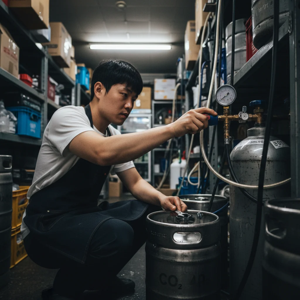 업소용생맥주기계 - 가스와 케그 연결