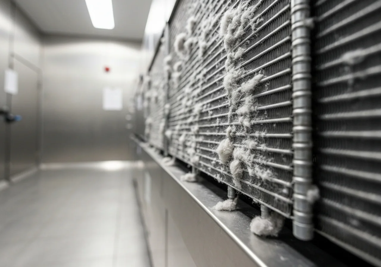 제빙기고장 - 제빙기 수명의 적, 먼지로 막힌 응축기(콘덴서)