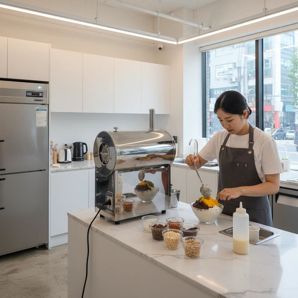 진짜 눈꽃을 만드는 드럼 방식 우유빙수기계