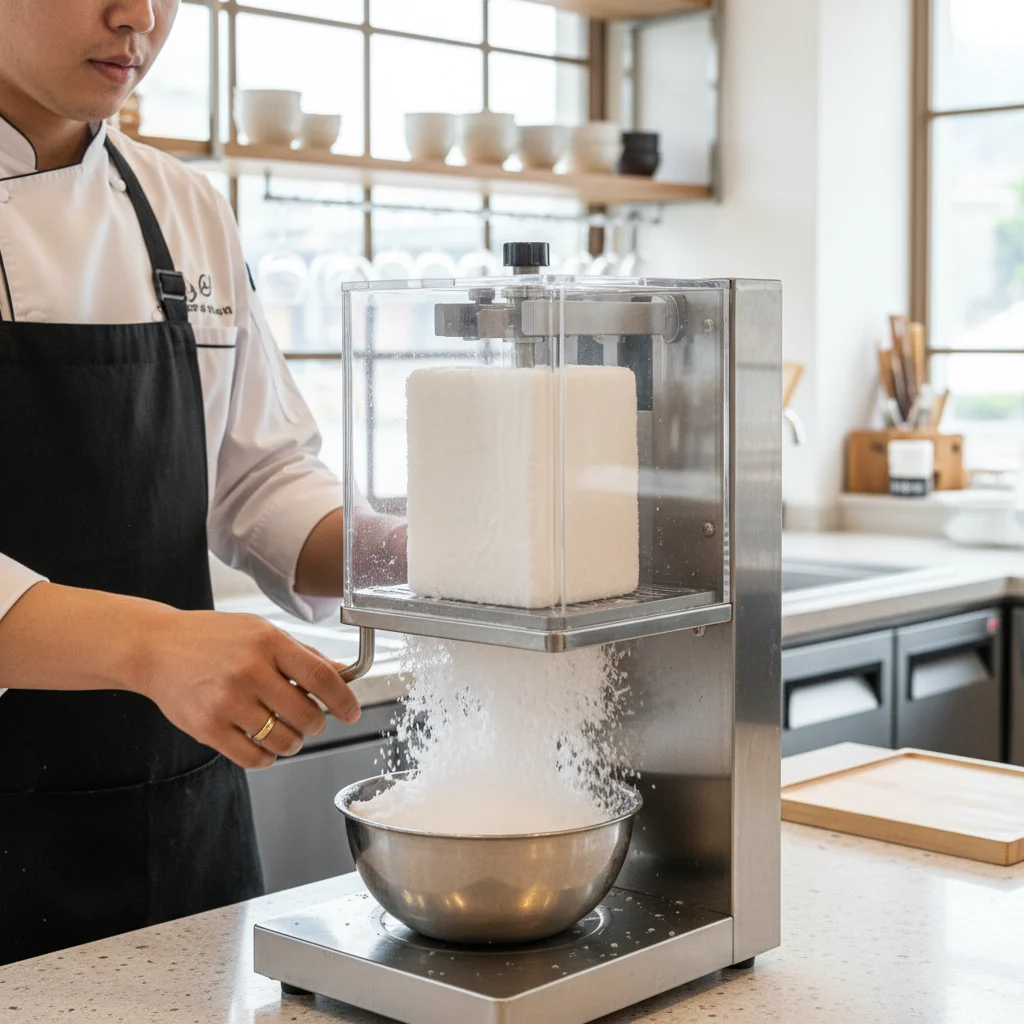 팥빙수만들기 - 팥빙수 만들기의 90%는 '우유 얼음' 질감이 결정합니다.