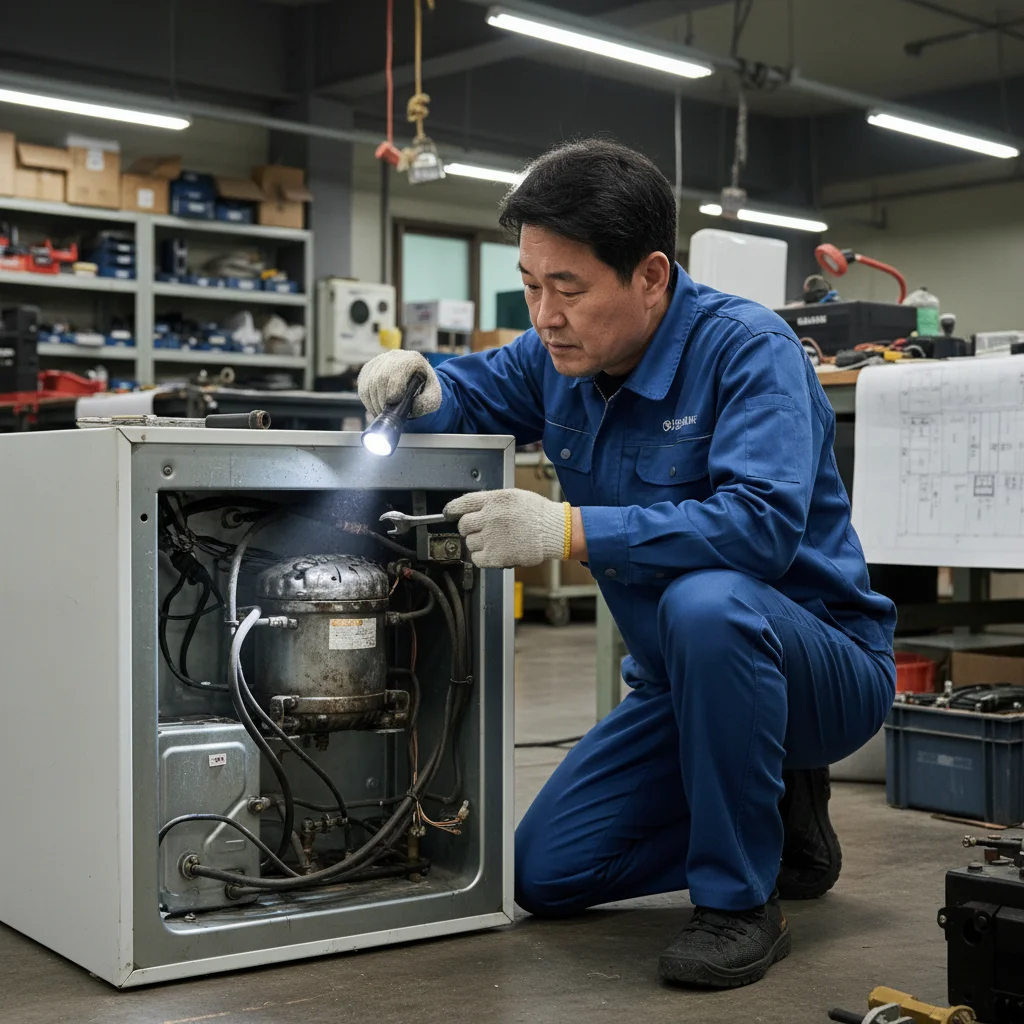 목포중고냉장고 - 냉장고 심장, 콤프레셔 제조일자 확인은 필수!