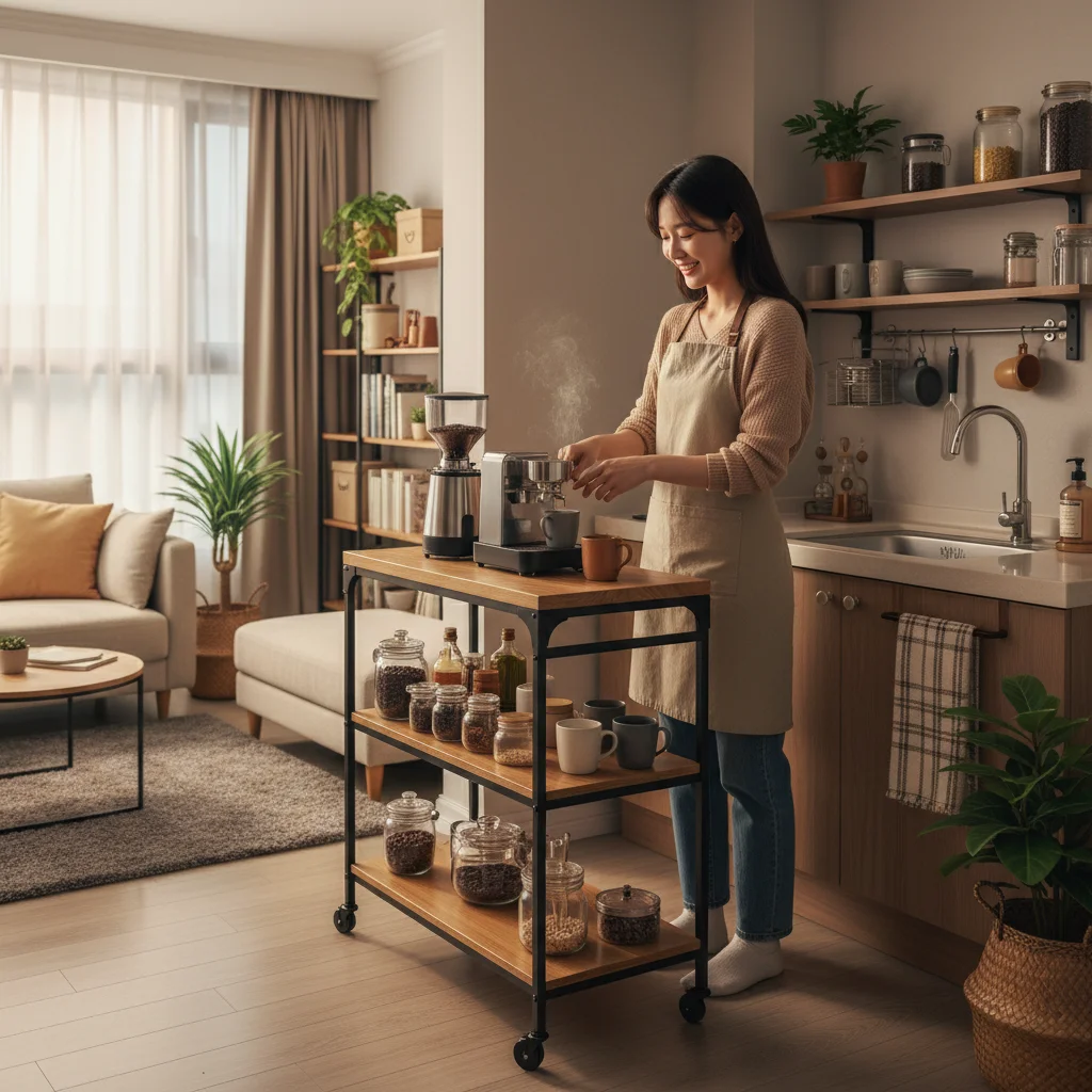홈카페꾸미기 - 좁은 공간도 문제없어요, 이동식 홈카페 트롤리