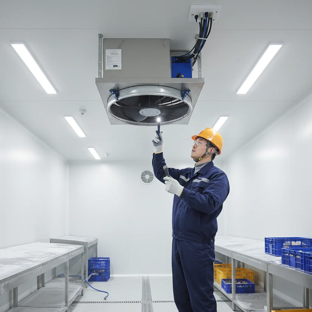 유니트쿨러의 핵심은 냉기 순환과 제상 기능입니다.