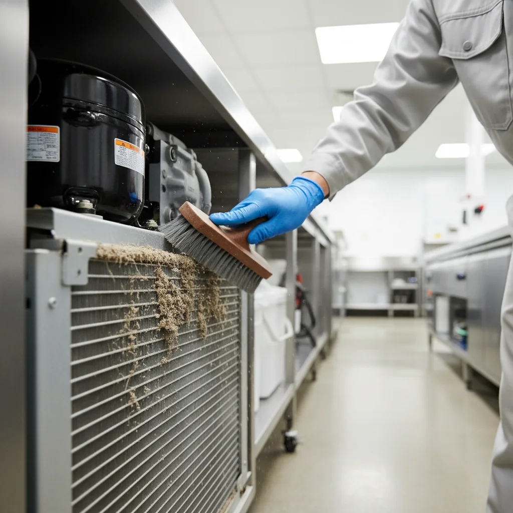 유니크테이블냉장고 - 테이블냉장고 컴프레셔 먼지 청소는 수명과 직결됩니다.