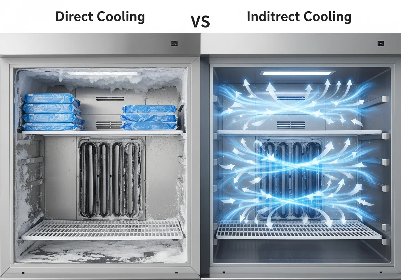 산업용냉장고 - 직냉식 vs 간냉식 핵심 차이 한눈에 보기