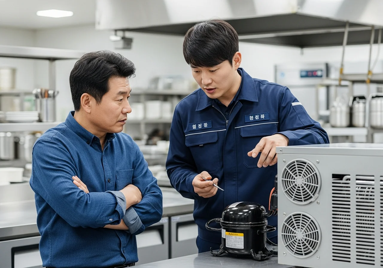 스타리온업소용냉장고 - 상부 기계실 타입이 내구성이 더 좋습니다.