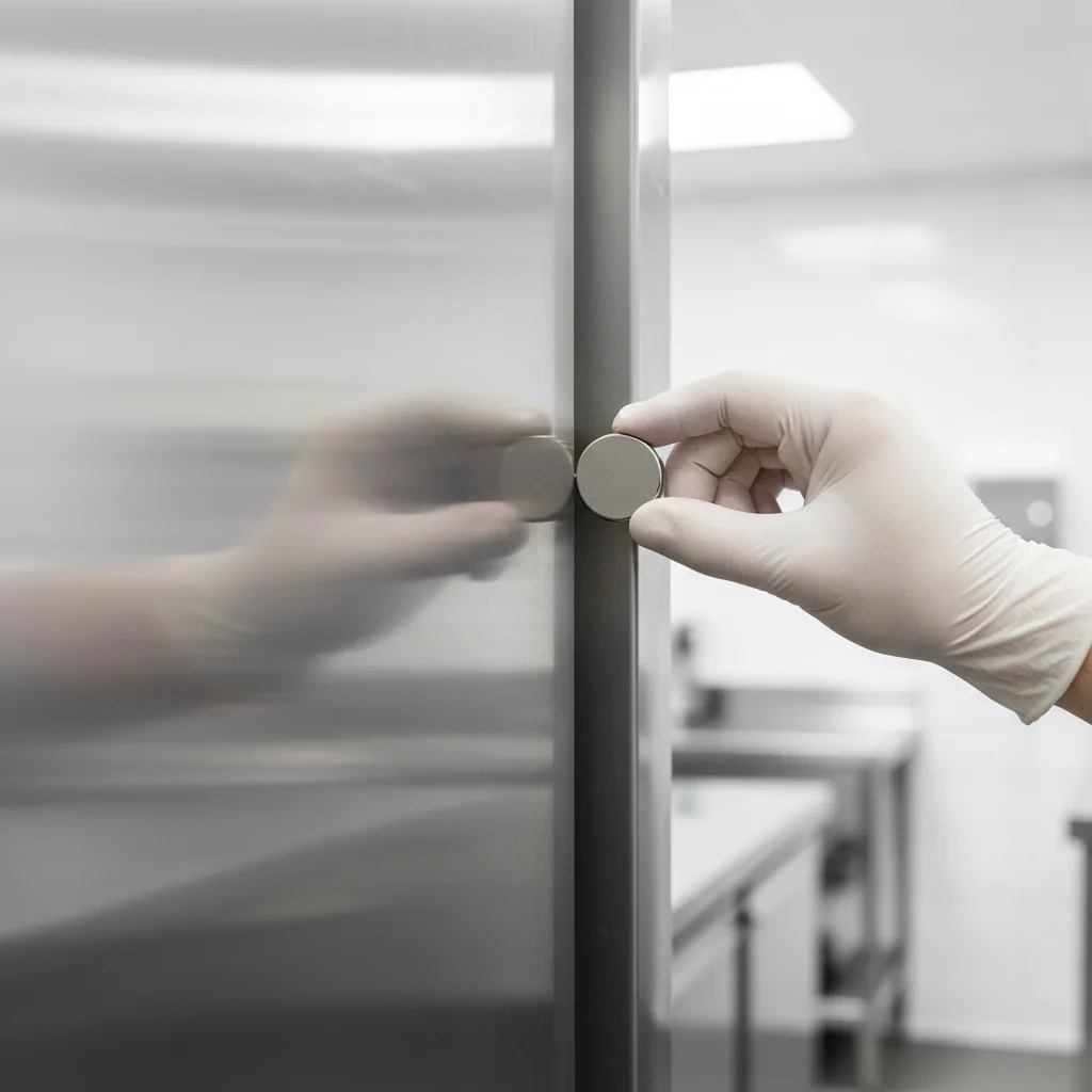 식당주방냉장고 - 진짜 스테인리스, 자석으로 확인!