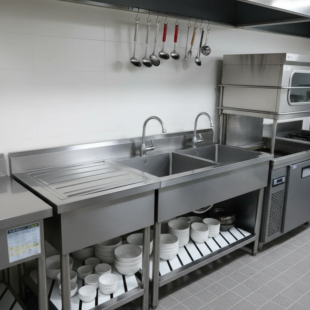 싱크대업소용 - 효율적인 동선을 고려한 업소용 싱크대 배치 예시