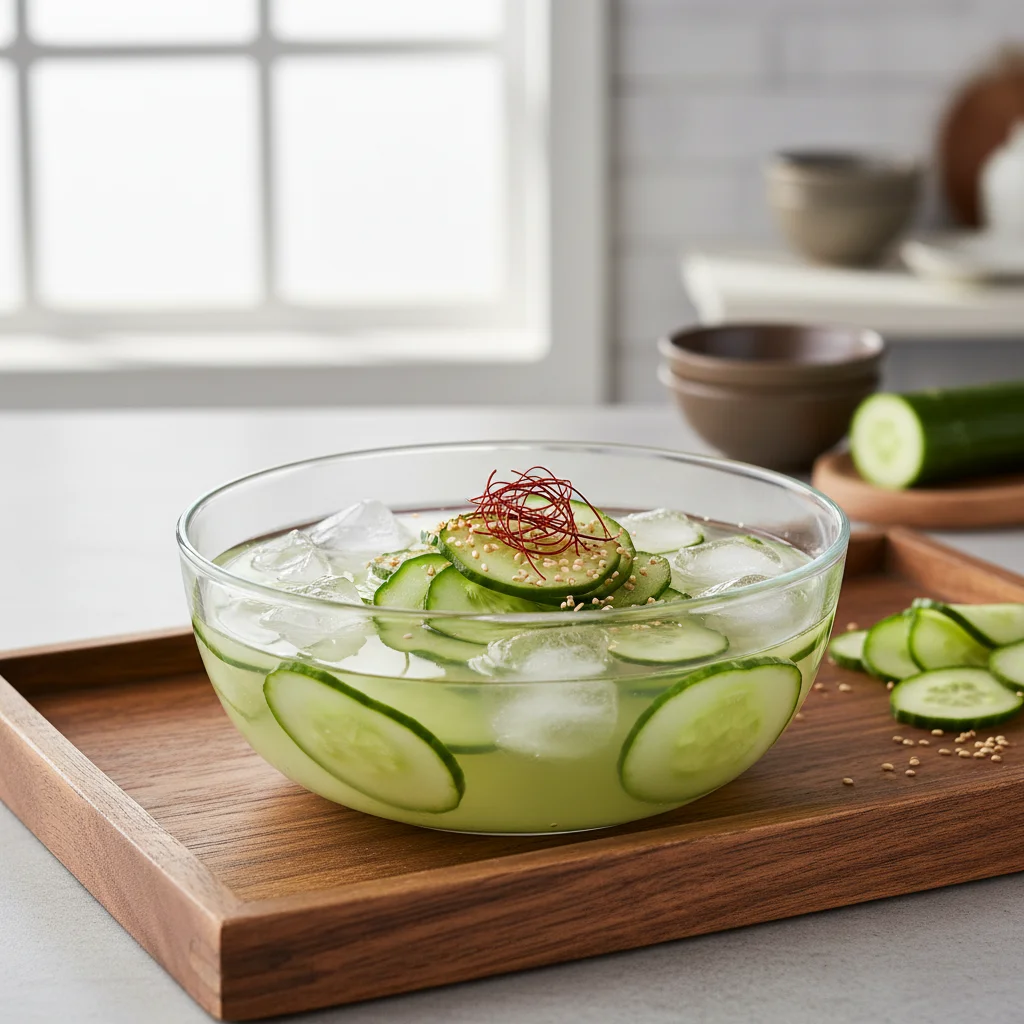 냉면육수요리 - 5분 완성, 초간단 오이냉국