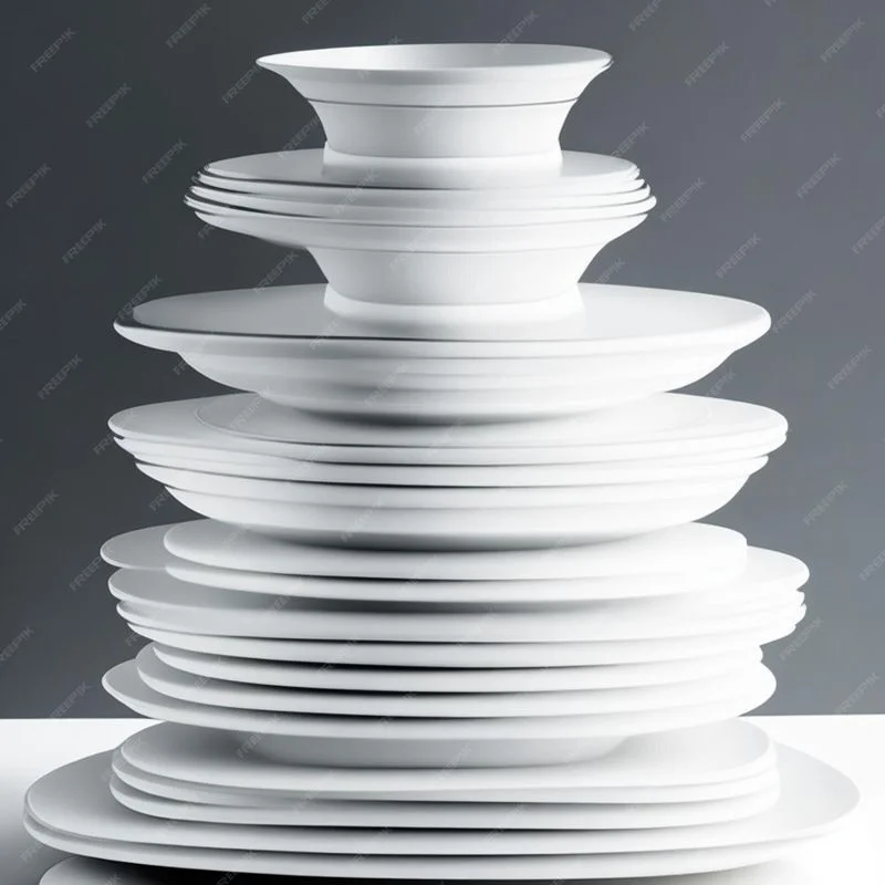 다양한 재질의 뷔페접시