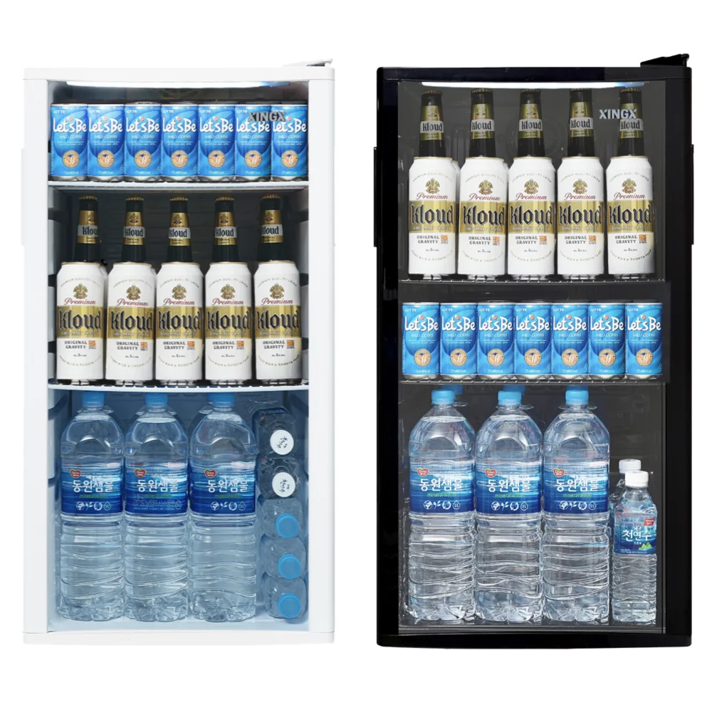 맥주보관용앞문쇼케이스제품추천 - 쇼케이스 내부 맥주 보관 모습