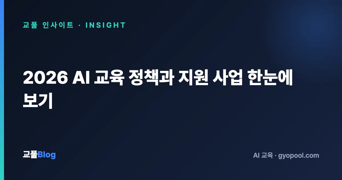2026 AI 교육 정책과 지원 사업 한눈에 보기