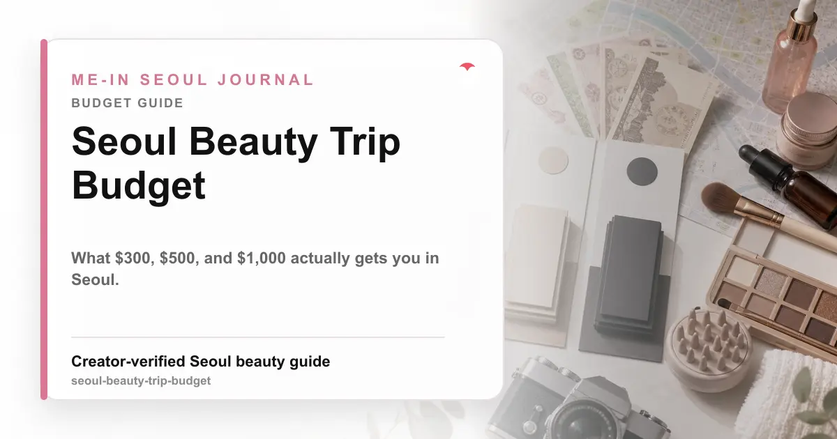 Seoul Beauty Trip Budget: $300 vs $500 vs $1,000