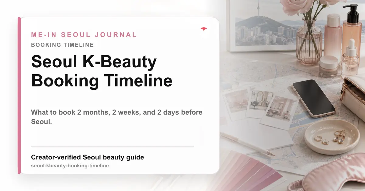 Seoul K-Beauty Booking Timeline: 2 Months to 2 Days