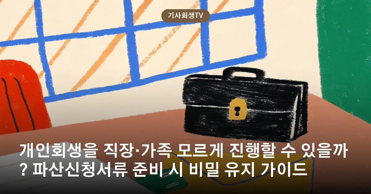 개인회생을 직장·가족 모르게 진행할 수 있을까? 파산신청서류 준비 시 비밀 유지 가이드
