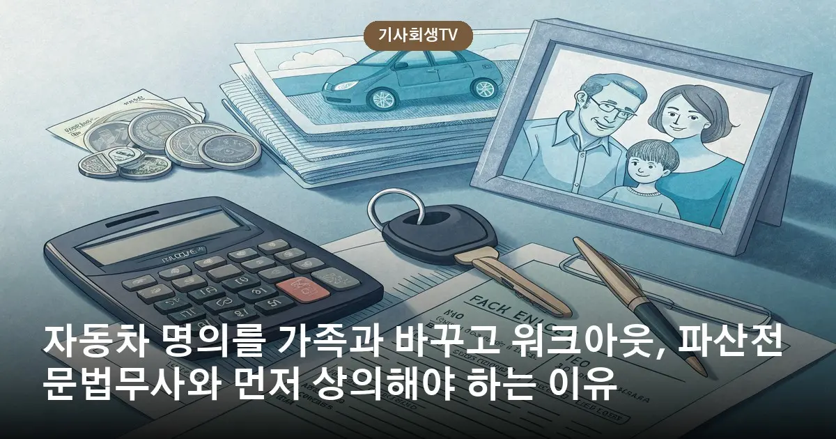자동차 명의를 가족과 바꾸고 워크아웃, 파산전문법무사와 먼저 상의해야 하는 이유