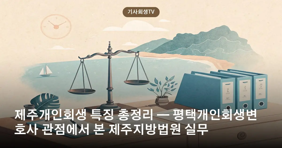 제주개인회생 특징 총정리 — 평택개인회생변호사 관점에서 본 제주지방법원 실무