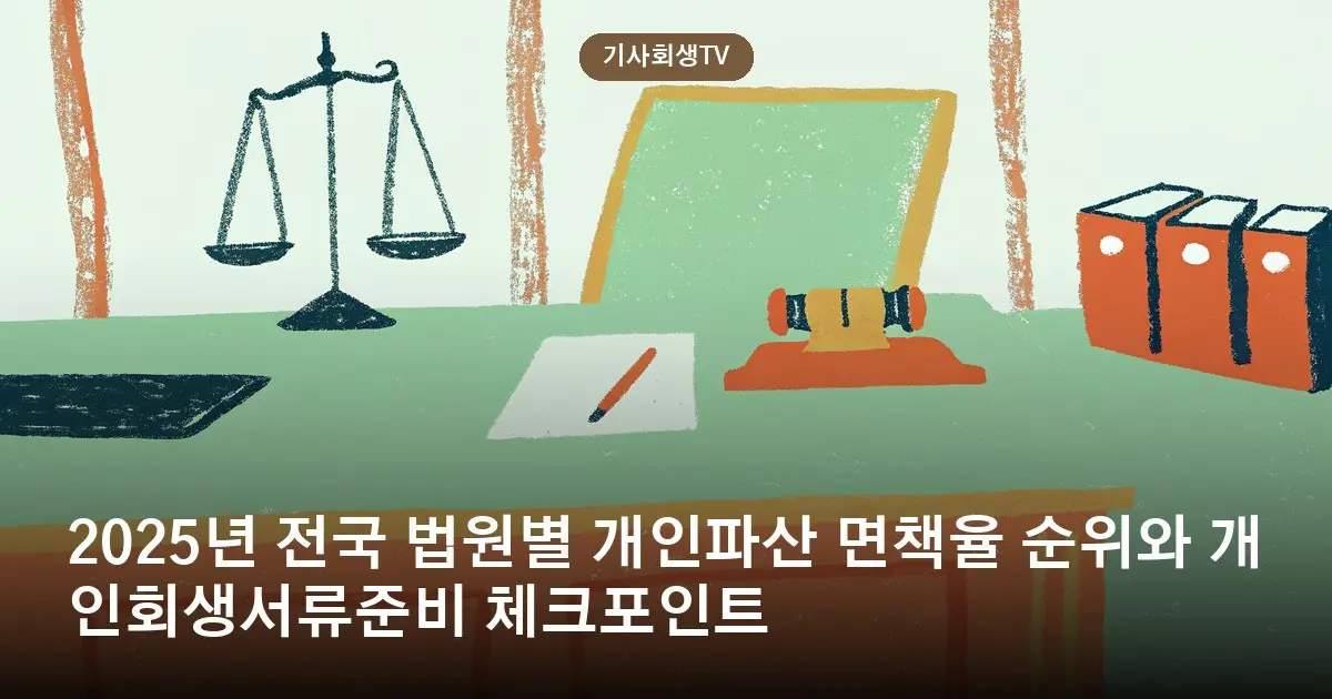 2025년 전국 법원별 개인파산 면책율 순위와 개인회생서류준비 체크포인트