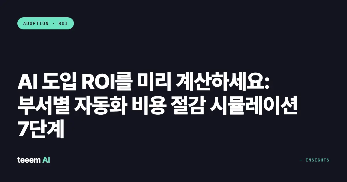 AI 도입 ROI를 미리 계산하세요: 부서별 자동화 비용 절감 시뮬레이션 7단계
