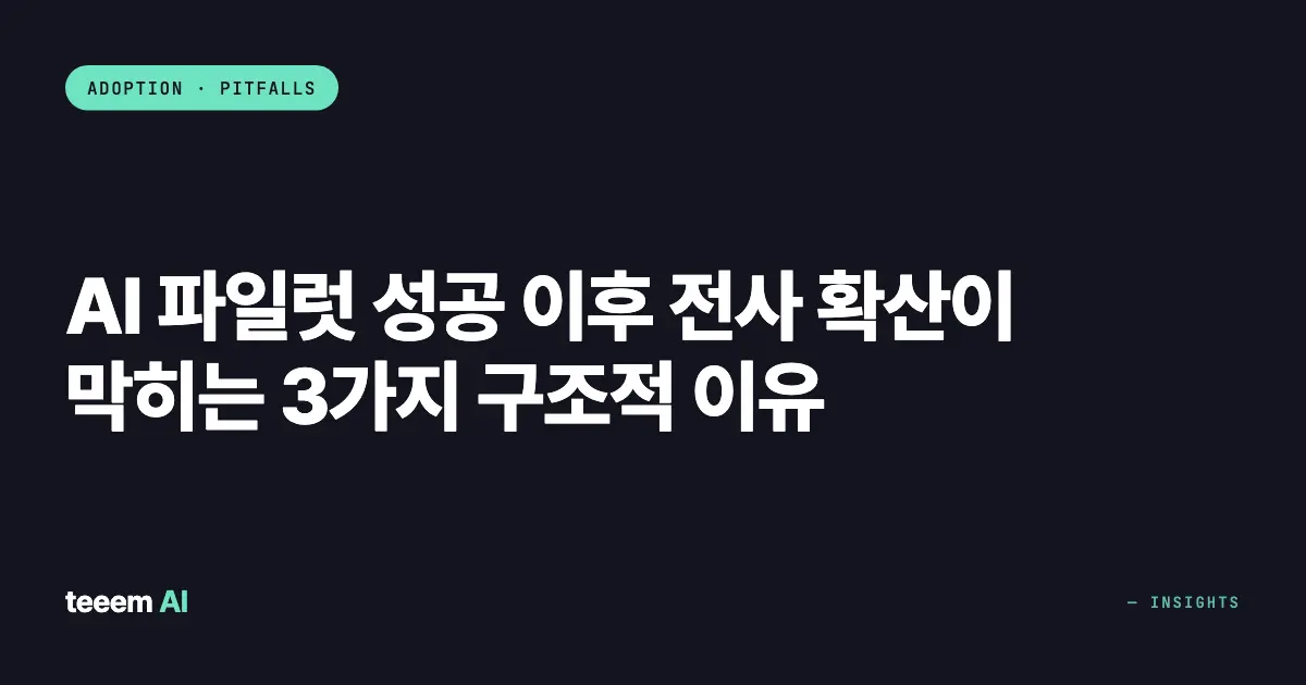 AI 파일럿 성공 이후 전사 확산이 막히는 3가지 구조적 이유