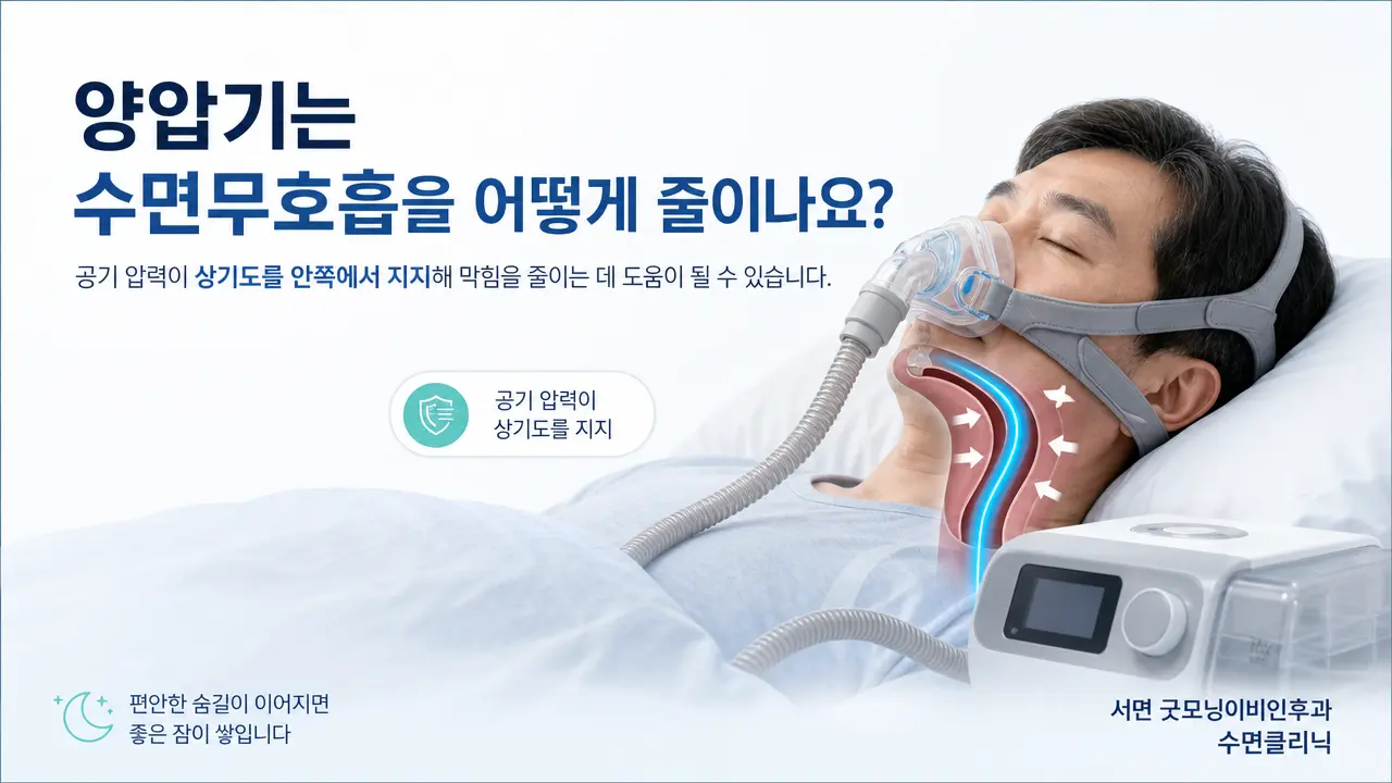 부산수면다원검사 | 양압기는 수면무호흡을 어떻게 줄이나요?