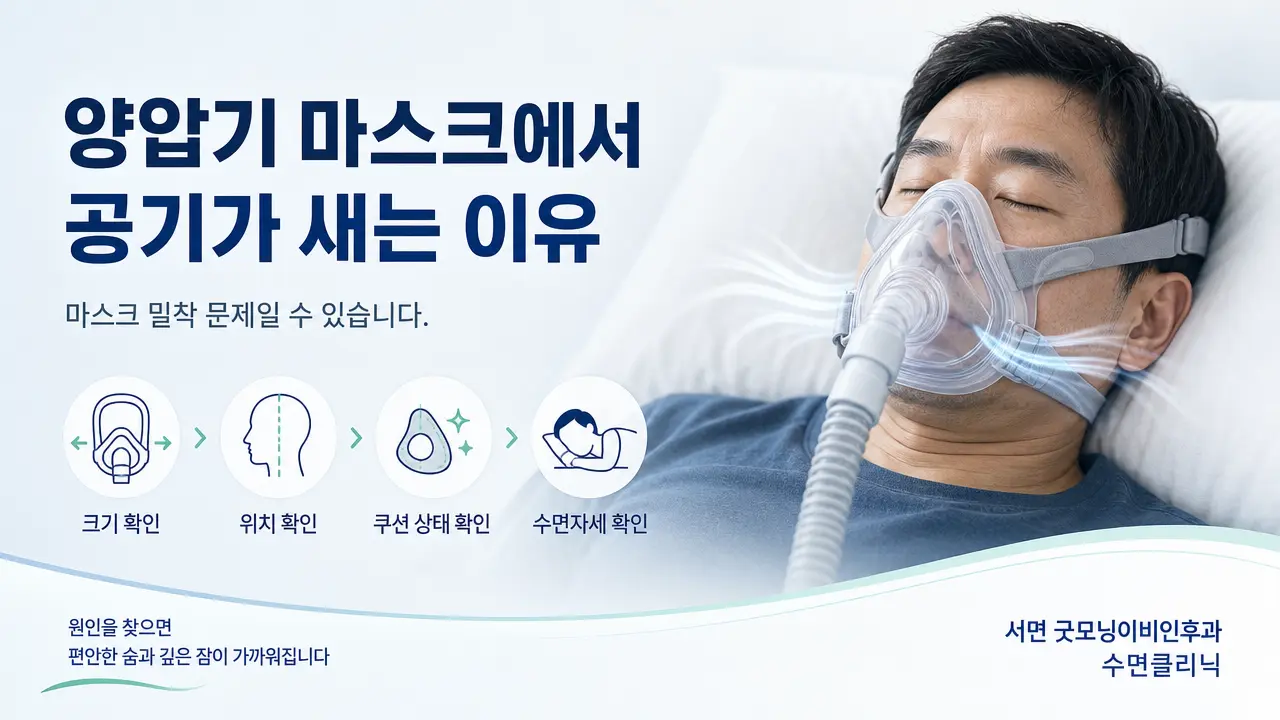 부산수면다원검사 | 양압기 마스크에서 공기가 새는 이유는 무엇인가요?