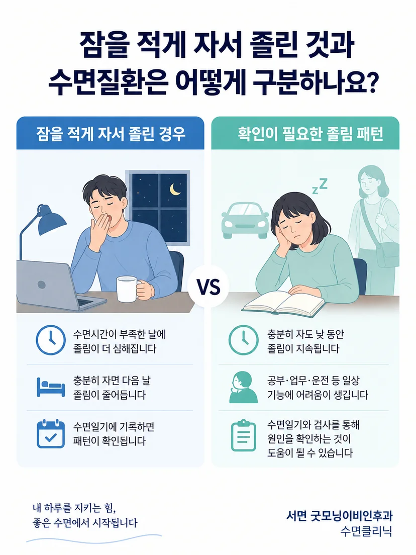 수면일기와 동반 증상으로 졸림 원인을 구분하는 핵심 신호