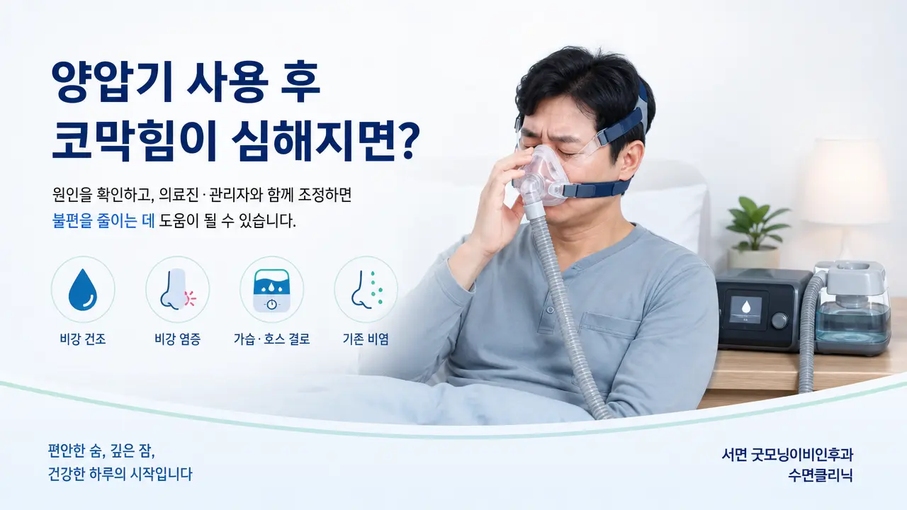 부산 양압기 | 양압기 사용 후 코막힘이 심해지면 어떻게 하나요?
