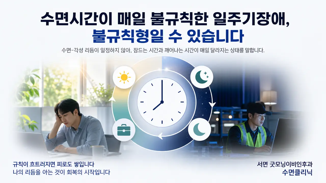 부산수면클리닉 | 수면시간이 매일 불규칙한 일주기장애는 어떤 경우인가요?