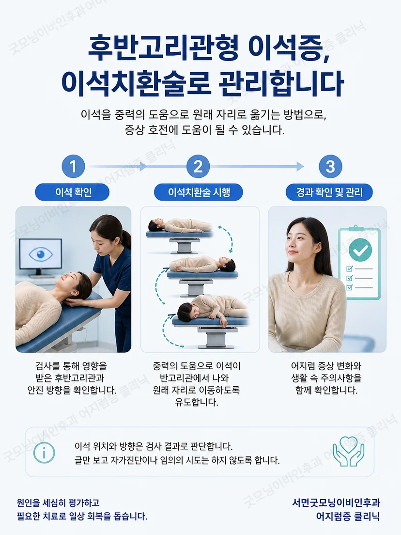 후반고리관 이석치환술의 단계적 자세 변경 원리