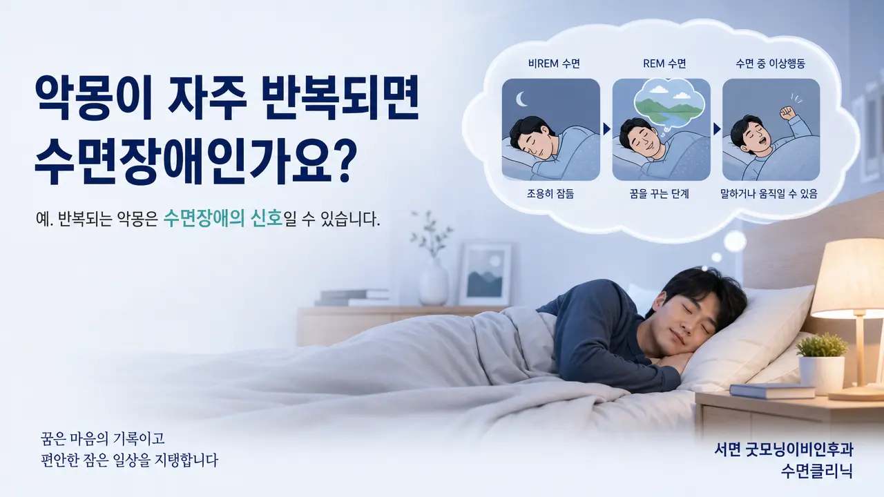 부산수면클리닉 | 악몽이 자주 반복되면 수면장애인가요?