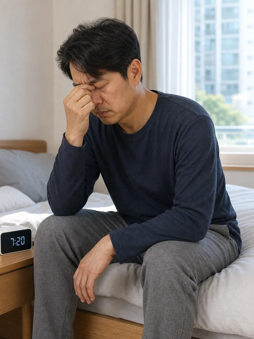 동침자가 수면 중 다리 움직임을 관찰하는 상황