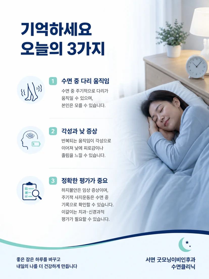 반복되는 다리 움직임을 기록하고 진료 시 전달하는 실용적 요약