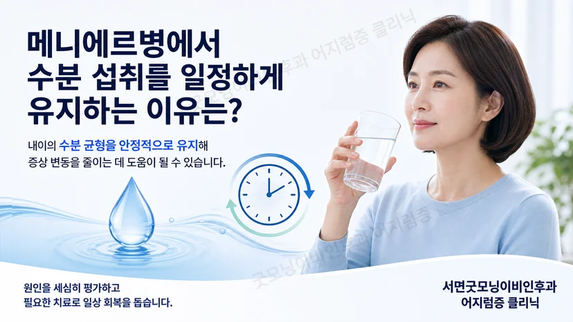 메니에르병에서 하루 수분 섭취를 일정하게 유지하는 핵심 원칙