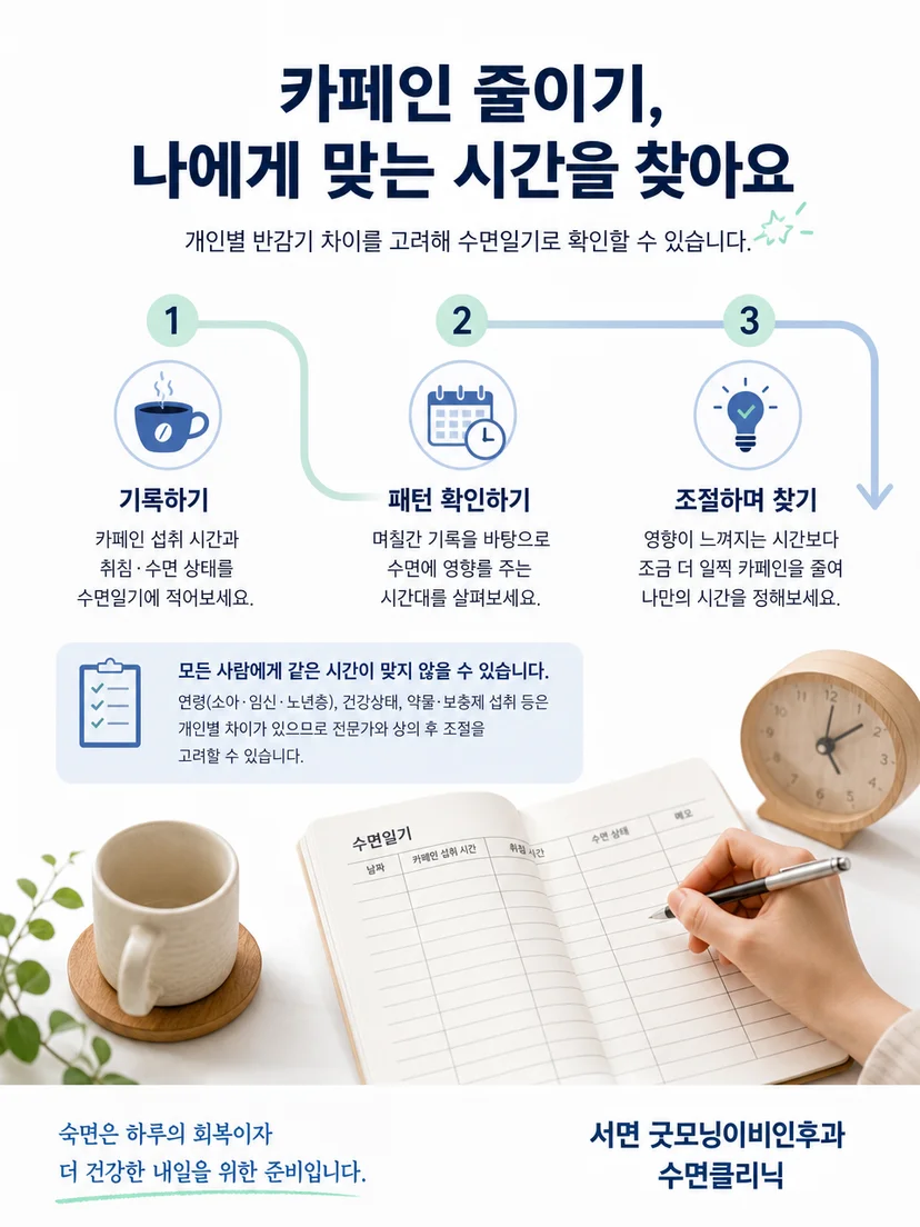 카페인 마감 시각을 단계적으로 조정하는 생활관리 과정