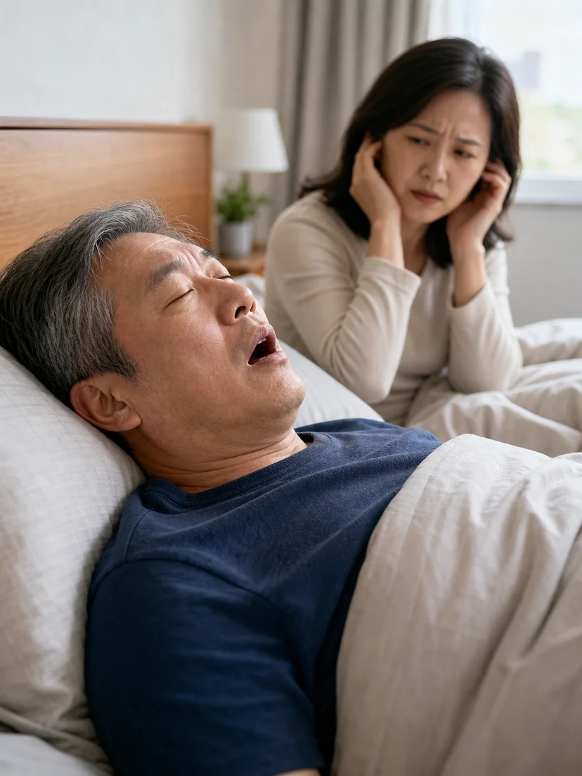 본인과 배우자가 함께 확인할 수 있는 코골이 관찰 상황
