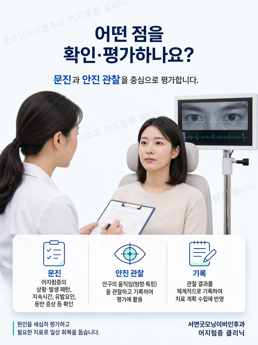 TRV Chair 치료 전 문진과 고정 및 안진 기록 과정