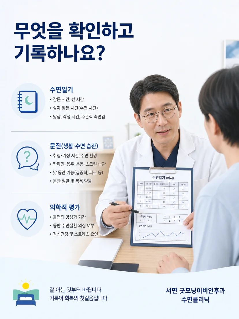 수면일기와 면담을 중심으로 불면 양상을 평가하는 과정