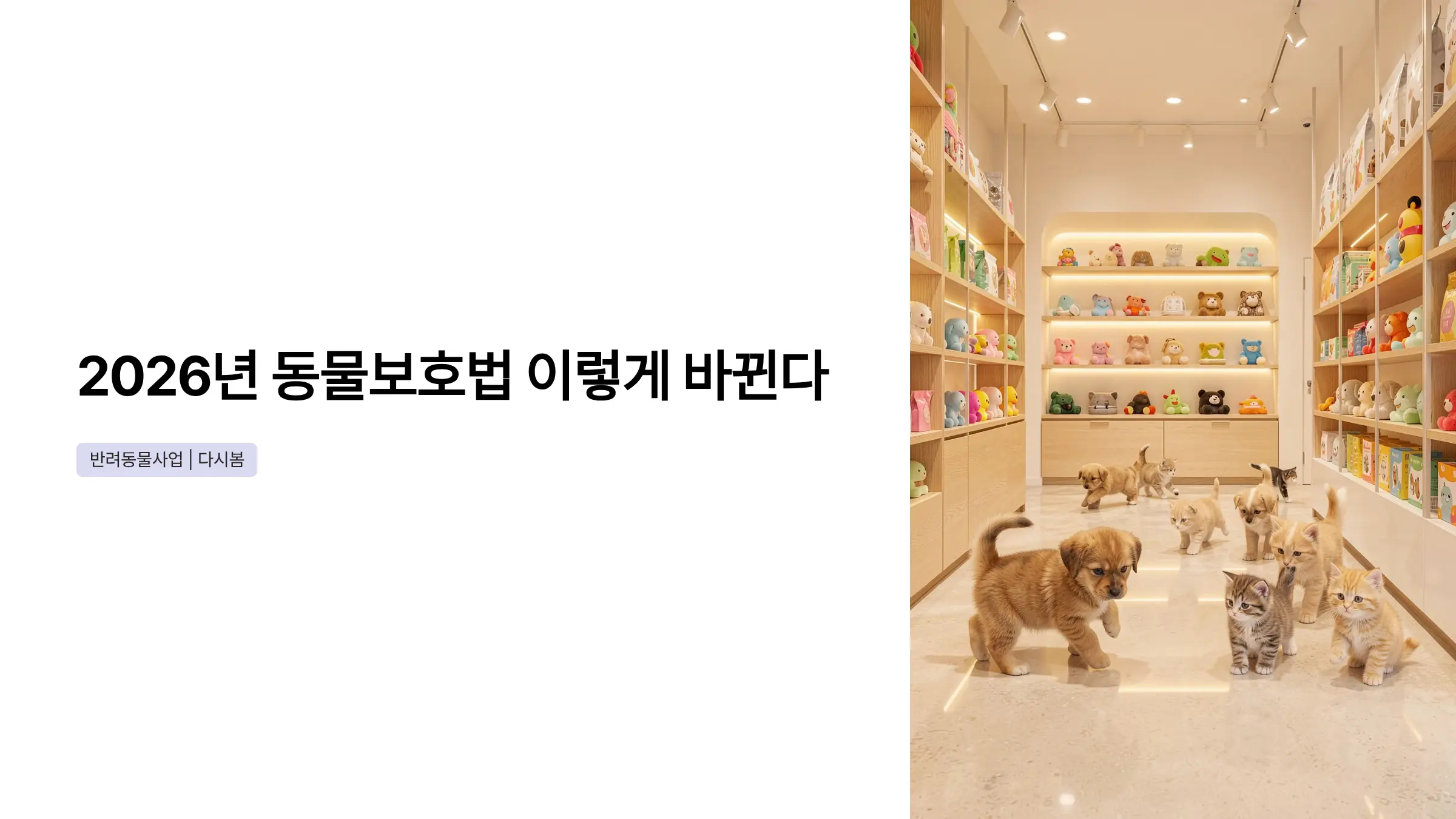 동물병원 개설 허가·펫샵 등록 2026년 동물보호법 개정 핵심 정리
