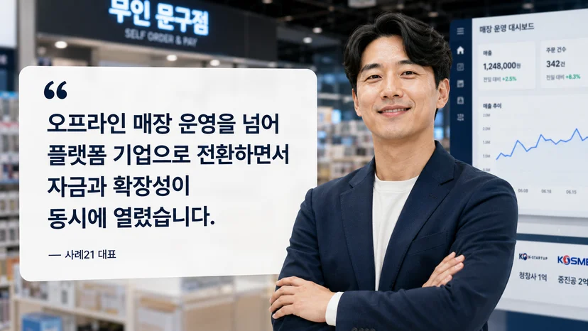 무인 문구점 정책자금 5억 사례 - 무인 매장 플랫폼 기업 전환 이미지 2