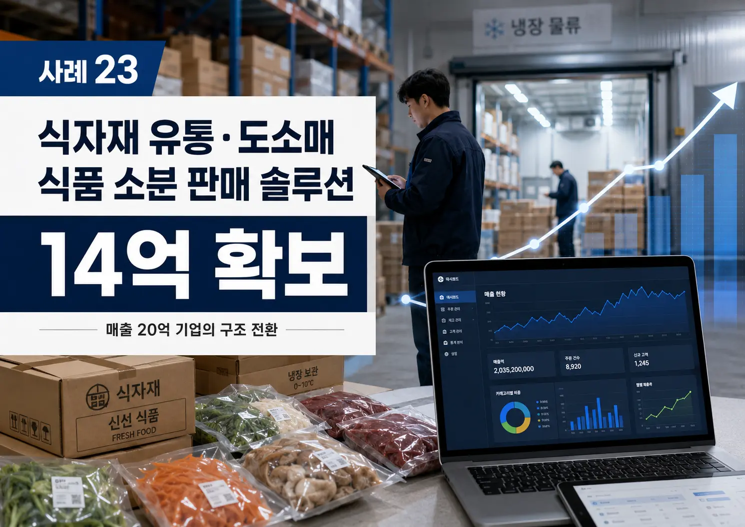 식자재 유통 정책자금 14억 사례 - 식품 소분 솔루션 전환