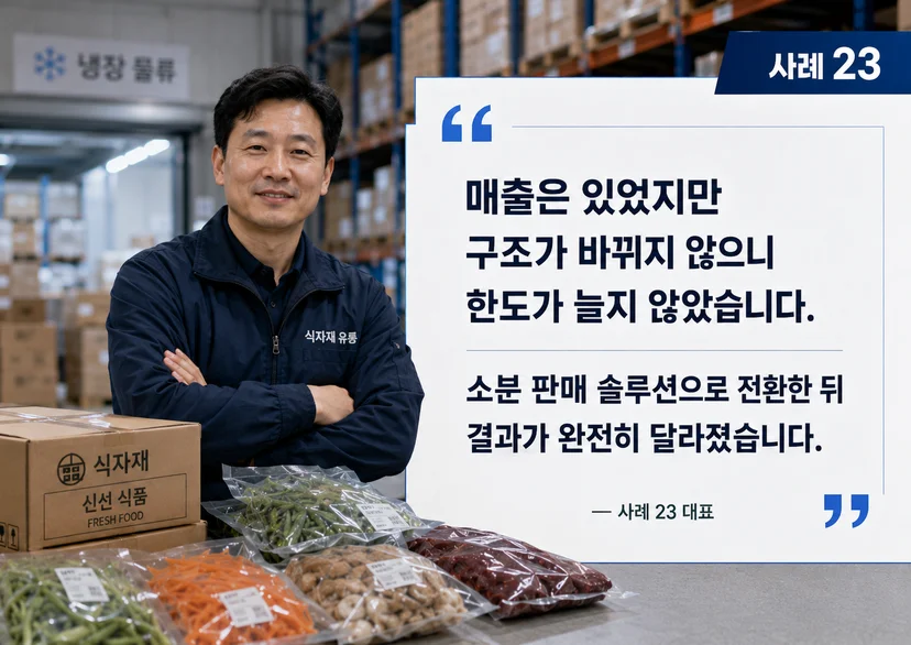 식자재 유통 정책자금 14억 사례 - 식품 소분 솔루션 전환 이미지 2