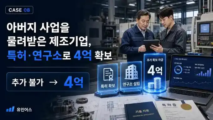 가업승계 제조기업 정책자금 4억 사례 - 기술 전환 성공기